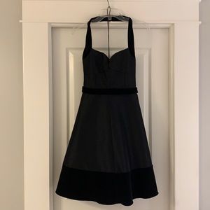 Vintage style flared black cocktail dress